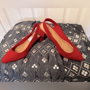 DexFlex Comfort Red Suede like Dress Shoes New with Tag